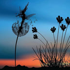 Metal Fairy Garden Sculpture with Dandelion Design