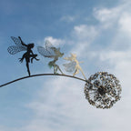 Metal Fairy Garden Sculpture with Dandelion Design