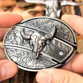 Metal Oval Cowboys Belt Buckle - Zinc Alloy, 3.03 x 2.36 Inch, view 3