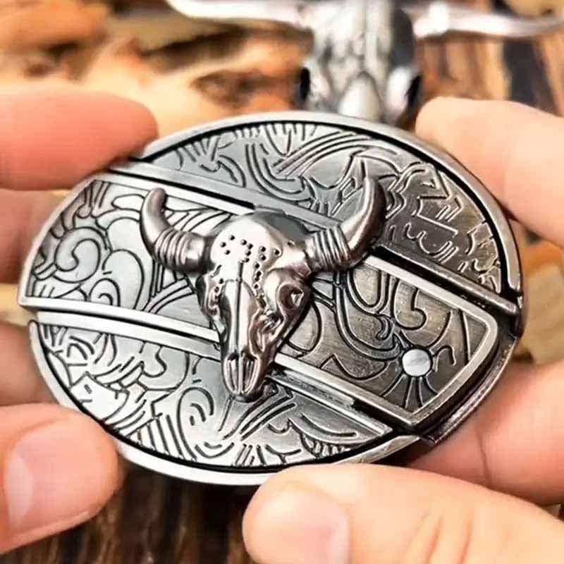 Metal Oval Cowboys Belt Buckle - Zinc Alloy, 3.03 x 2.36 Inch, view 3