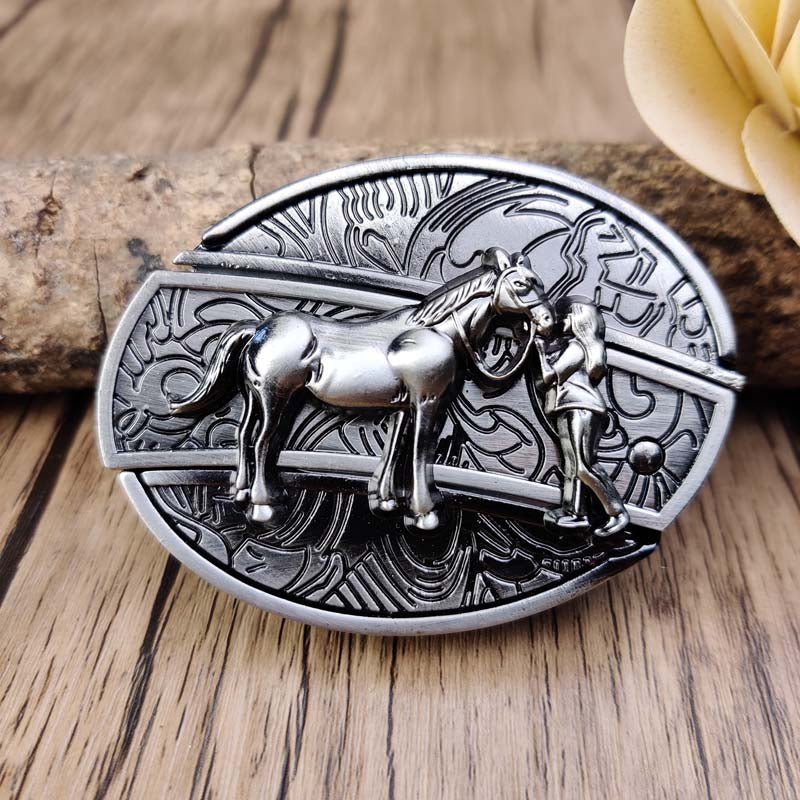 Metal Oval Cowboys Belt Buckle - Zinc Alloy, 3.03 x 2.36 Inch, view 27