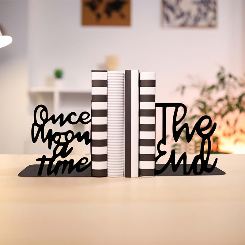 Metal Quote Bookends with “Once upon a time” and “The End”