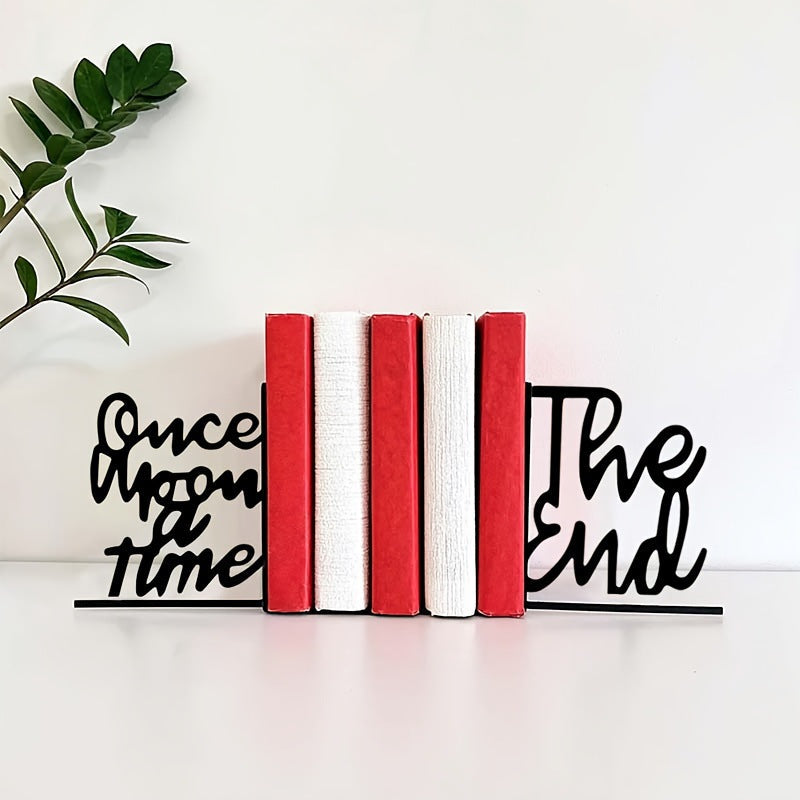 Metal Quote Bookends with “Once upon a time” and “The End”