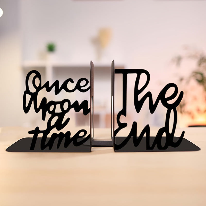 Metal Quote Bookends with “Once upon a time” and “The End”