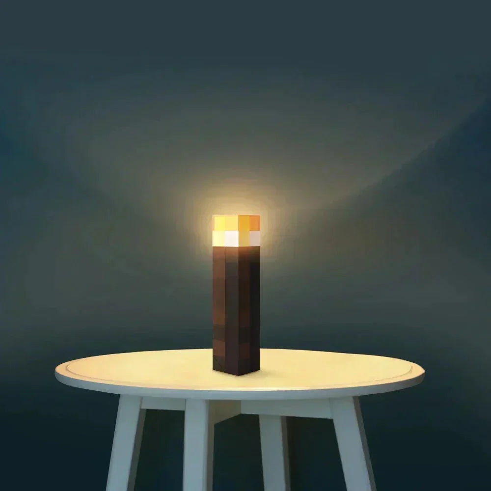 Minecraft-Inspired LED Lamp, 28cm, USB Rechargeable Night Light