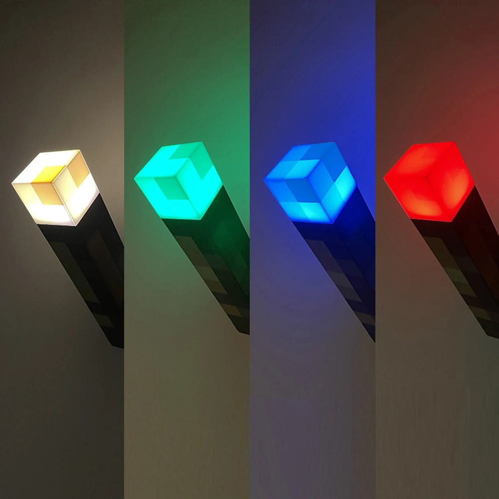 Minecraft-Inspired LED Lamp, 28cm, USB Rechargeable Night Light