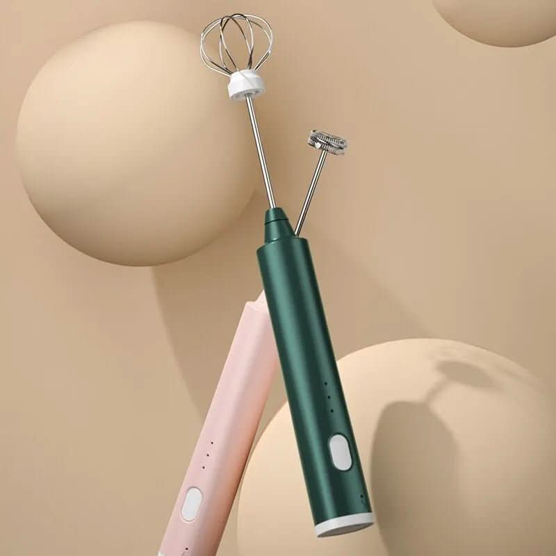 Mini Hand Mixer for Drinks and Dishes, USB Rechargeable, 3 Speeds