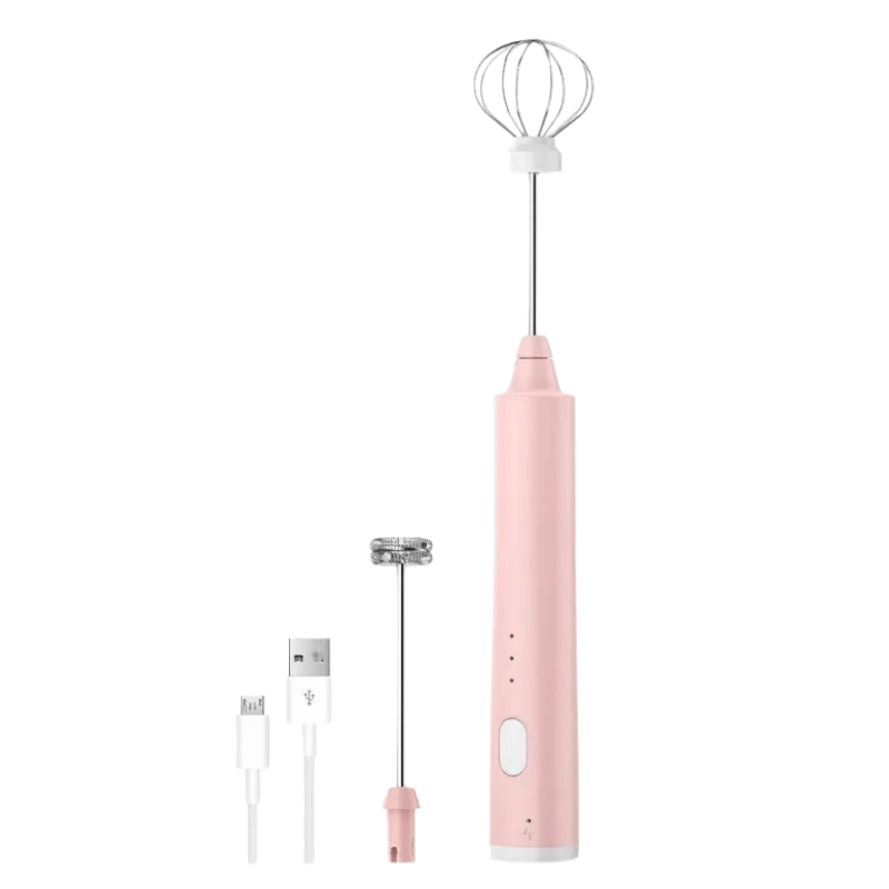 Mini Hand Mixer for Drinks and Dishes, USB Rechargeable, 3 Speeds