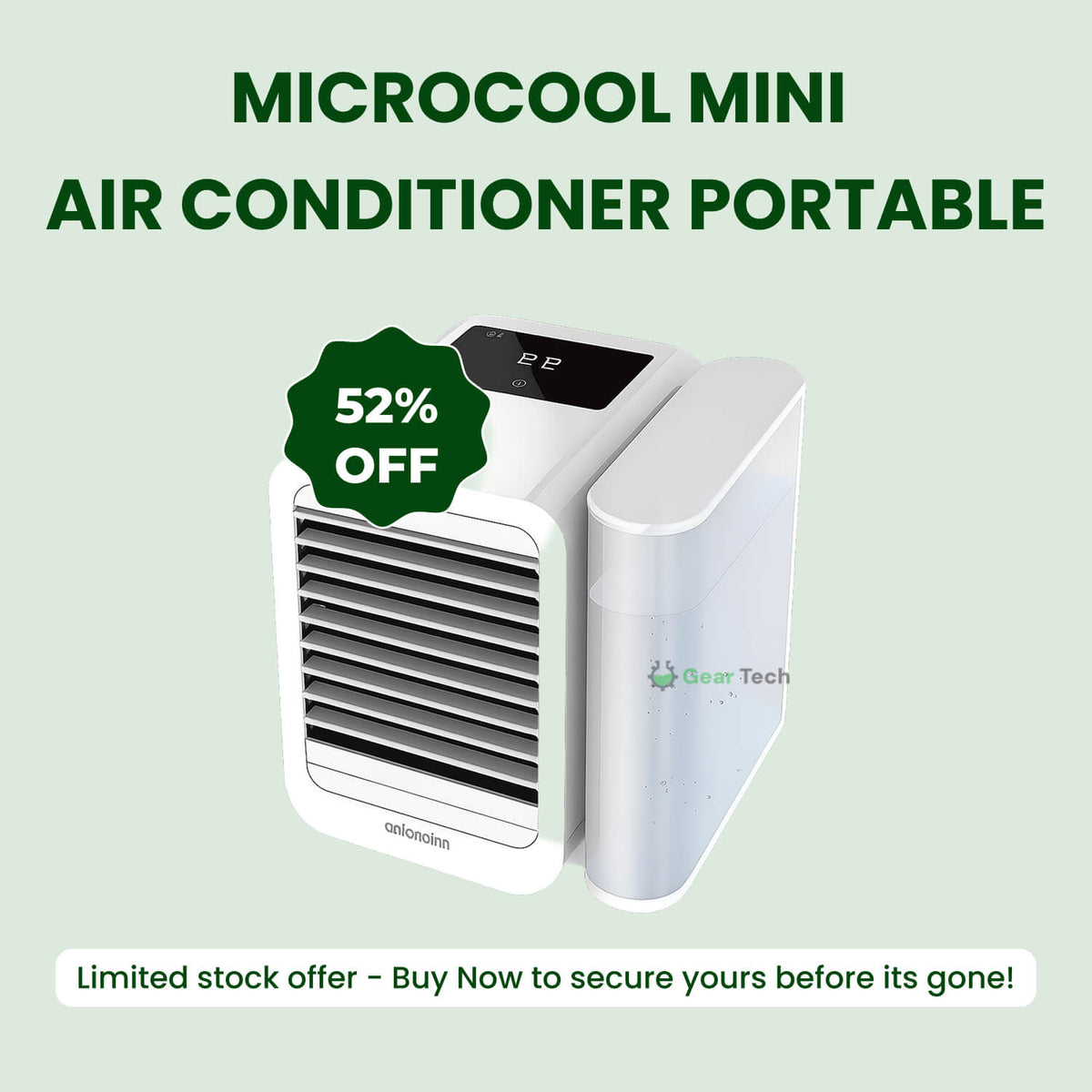 Mini Portable Evaporative Air Cooler with 1000 ml Water Tank