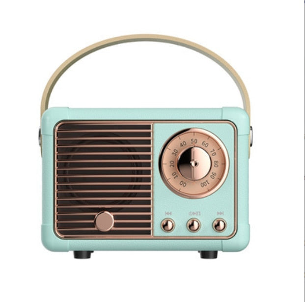 Mini Retro Radio Bluetooth Speaker, 7 × 9.5 × 5 cm