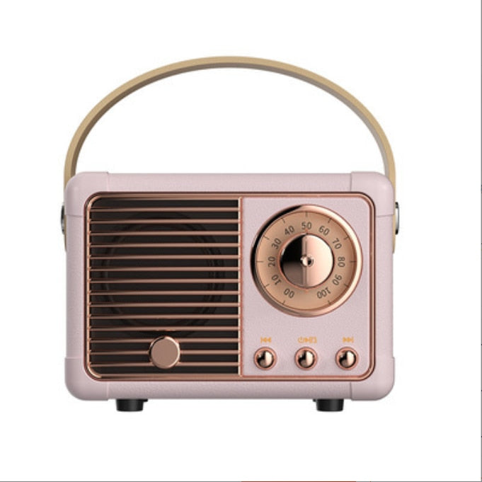 Mini Retro Radio Bluetooth Speaker, 7 × 9.5 × 5 cm