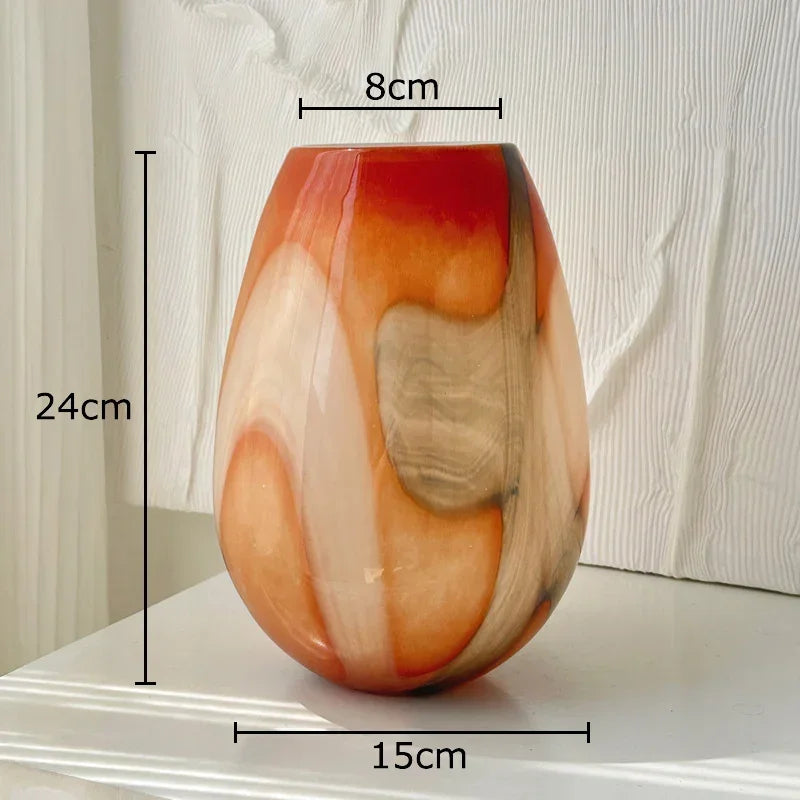 Mistmere Striped Glass Vase-Welvere
