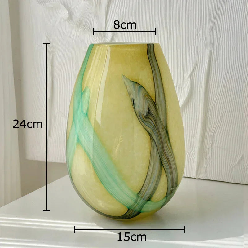 Mistmere Striped Glass Vase-Welvere