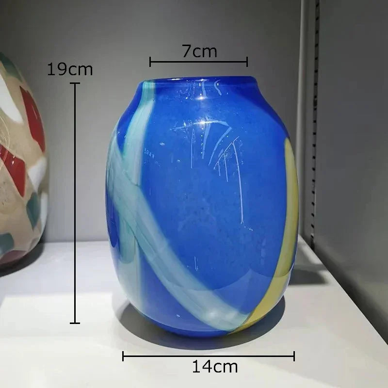 Mistmere Striped Glass Vase-Welvere