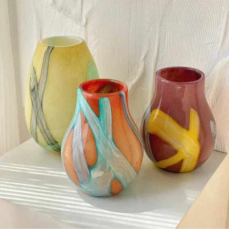 Mistmere Striped Glass Vase-Welvere