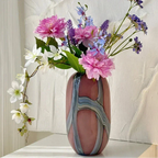 Mistmere Striped Glass Vase-Welvere