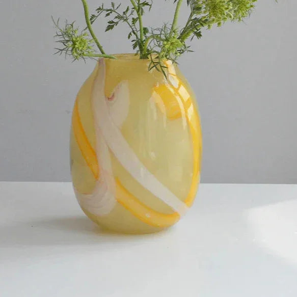 Mistmere Striped Glass Vase-Welvere