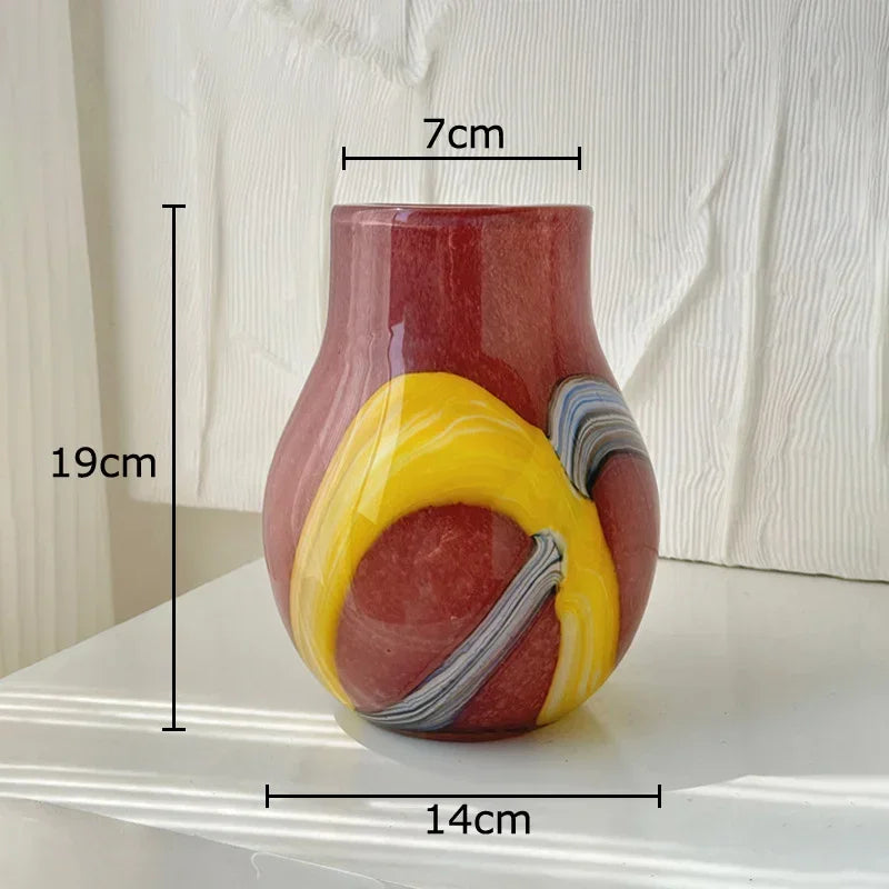 Mistmere Striped Glass Vase-Welvere