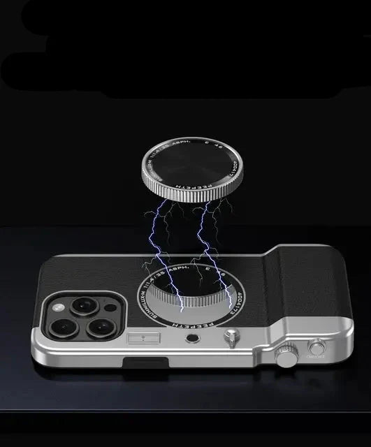 Retro Bluetooth Camera iPhone Case - External Photo Lens, Wireless Charging, view 6