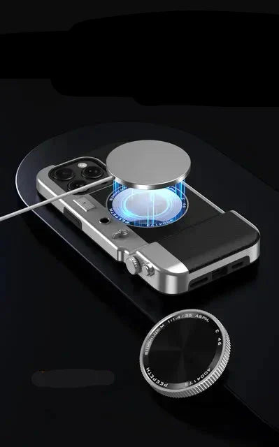Retro Bluetooth Camera iPhone Case - External Photo Lens, Wireless Charging, view 7