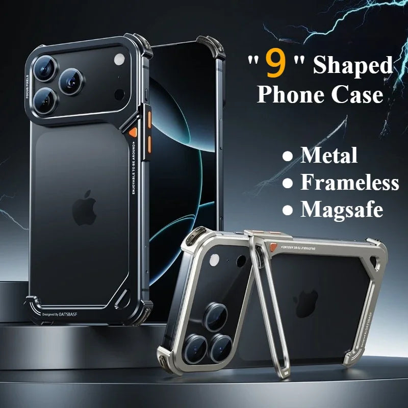 Metal Frameless Bumper Case for iPhone 17 - Magnetic, Lightweight, view 4