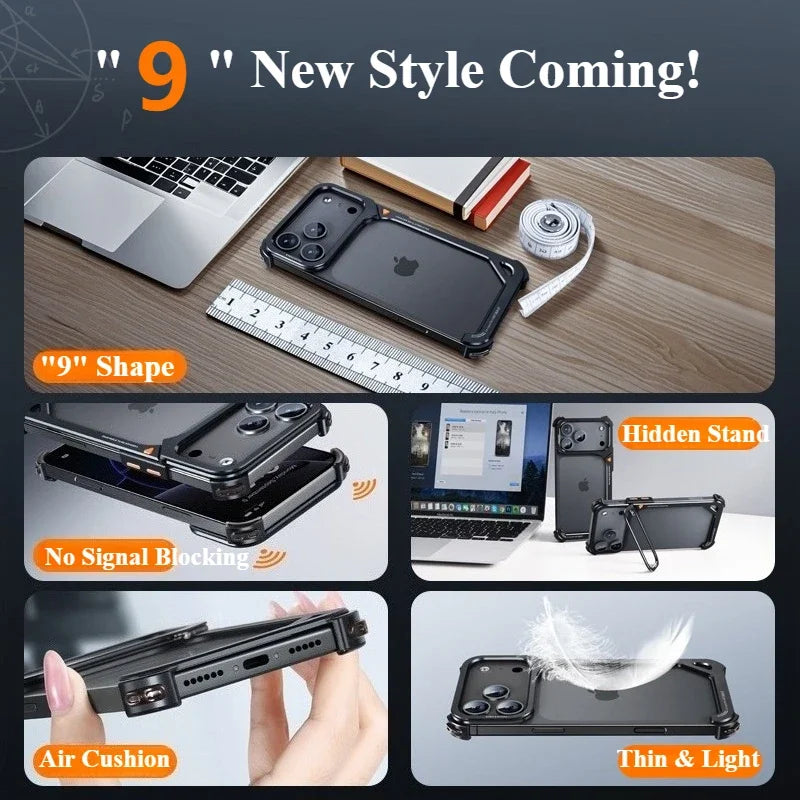 Metal Frameless Bumper Case for iPhone 17 - Magnetic, Lightweight, view 6