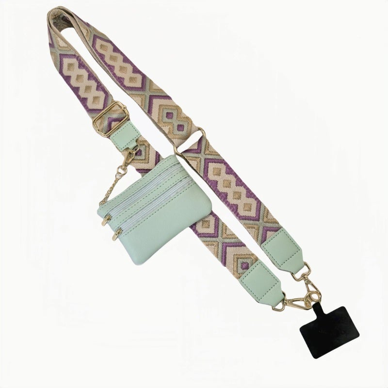 Adjustable Phone Lanyard Crossbody Strap with Wallet - Universal Compatibility, view 11
