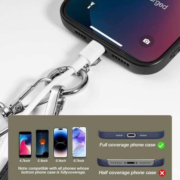 Adjustable Phone Lanyard Crossbody Strap with Wallet - Universal Compatibility, view 6