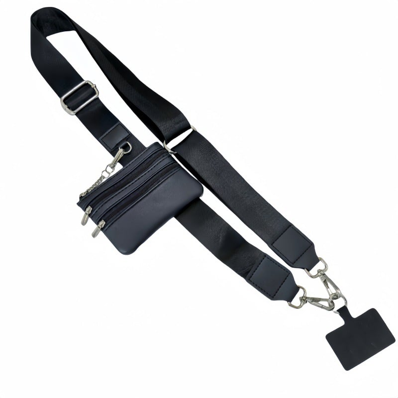 Adjustable Phone Lanyard Crossbody Strap with Wallet - Universal Compatibility