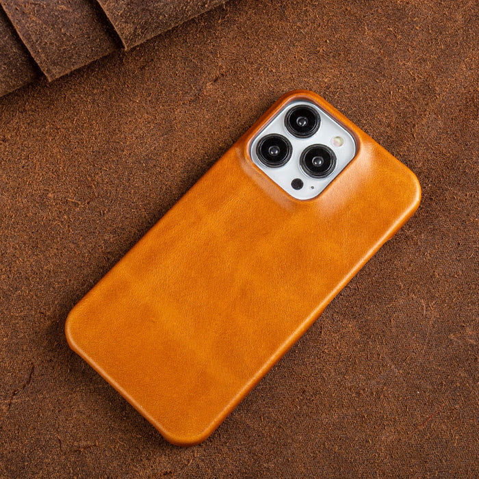 Oil Wax Genuine Leather Apple iPhone Case - Fits iPhone 13 to 16, view 15