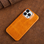 Oil Wax Genuine Leather Apple iPhone Case - Fits iPhone 13 to 16, view 15