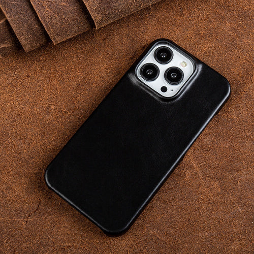 Oil Wax Genuine Leather Apple iPhone Case - Fits iPhone 13 to 16, view 9
