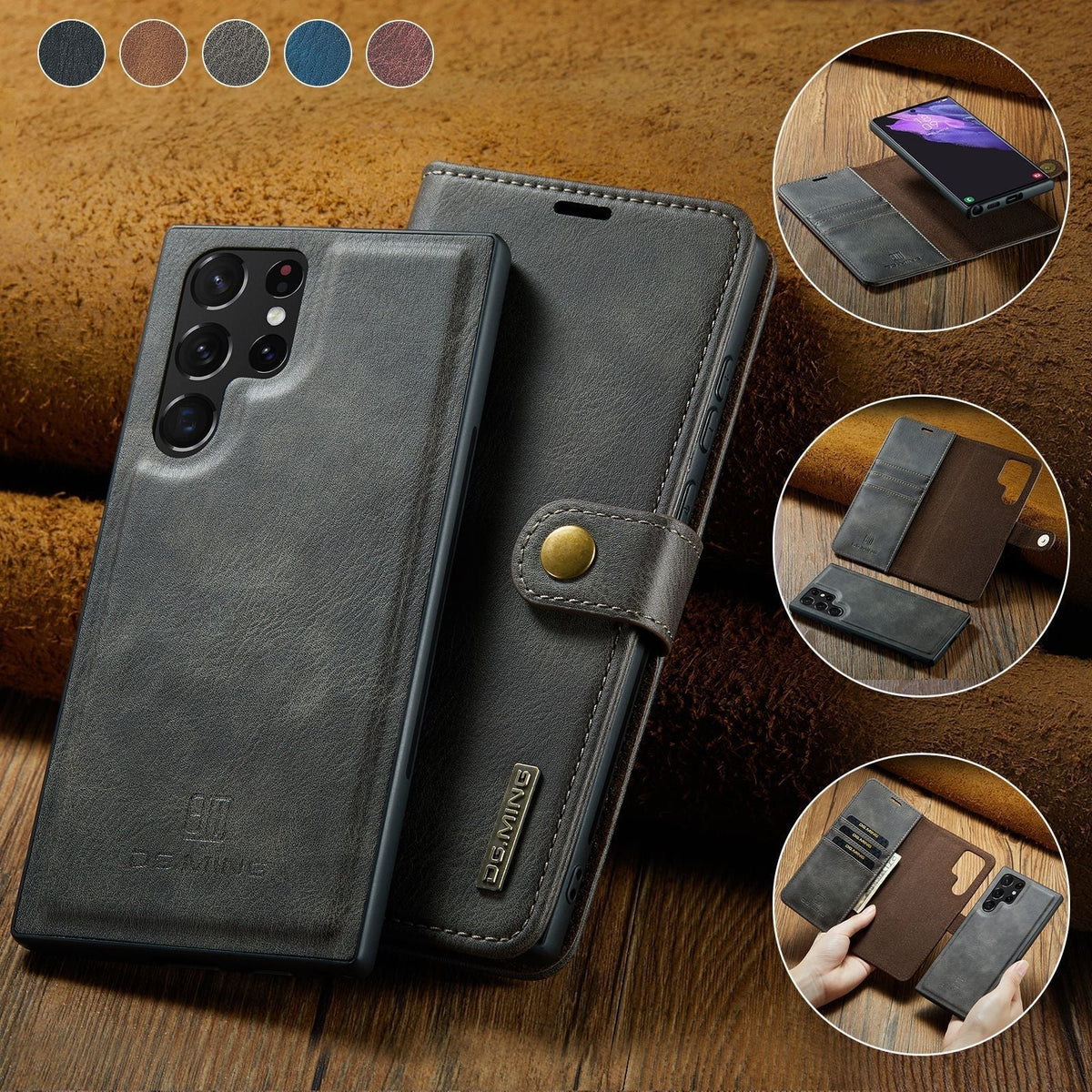 2 in 1 Removable Flip Leather Case for Samsung Galaxy Phones, view 15