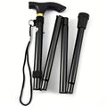 Adjustable Folding Telescopic Walking Stick - Non-Slip Rubber Tip, Lightweight