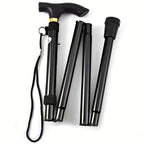 Adjustable Folding Telescopic Walking Stick - Non-Slip Rubber Tip, Lightweight