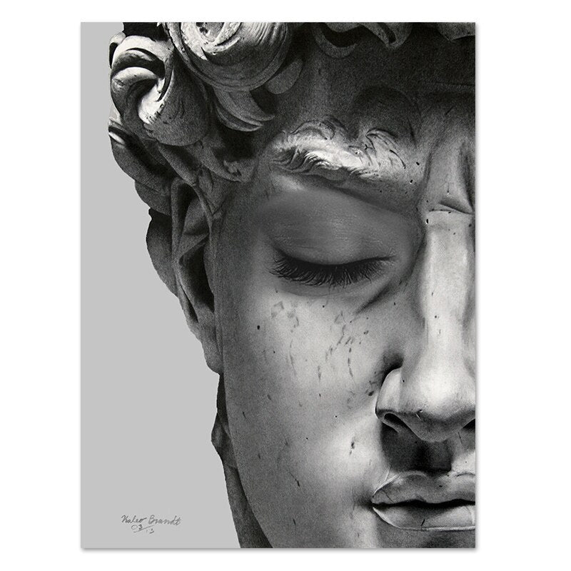 Contemporary David Plaster Sculpture Canvas Wall Art | Welvere-Welvere