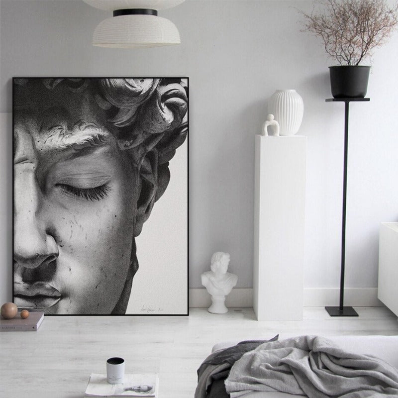 Contemporary David Plaster Sculpture Canvas Wall Art | Welvere-Welvere