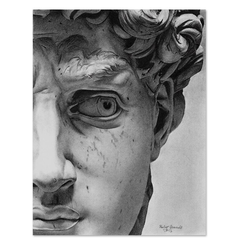 Contemporary David Plaster Sculpture Canvas Wall Art | Welvere-Welvere
