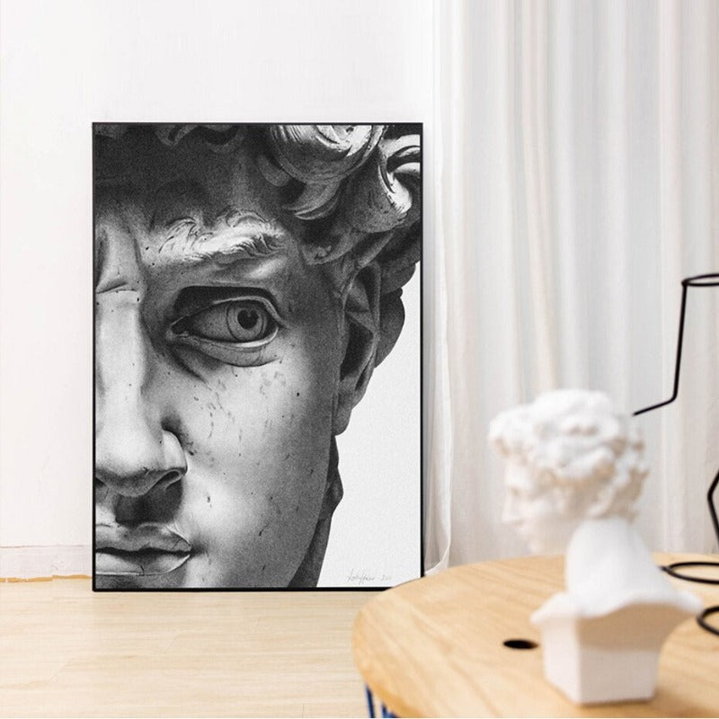 Contemporary David Plaster Sculpture Canvas Wall Art | Welvere-Welvere