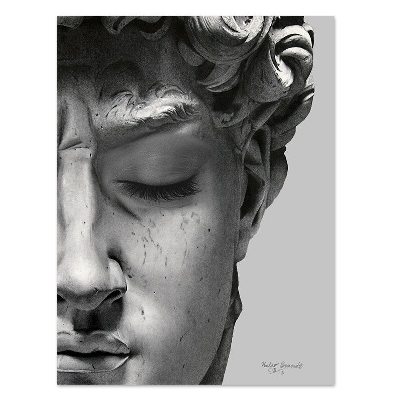 Contemporary David Plaster Sculpture Canvas Wall Art | Welvere-Welvere