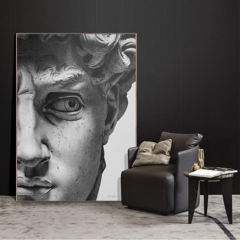 Contemporary David Plaster Sculpture Canvas Wall Art | Welvere-Welvere