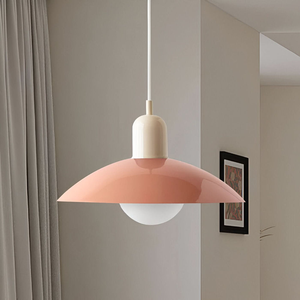 Modern Macaron Bauhaus Iron Pendant Light, 32cm, Adjustable 1.5m Cord