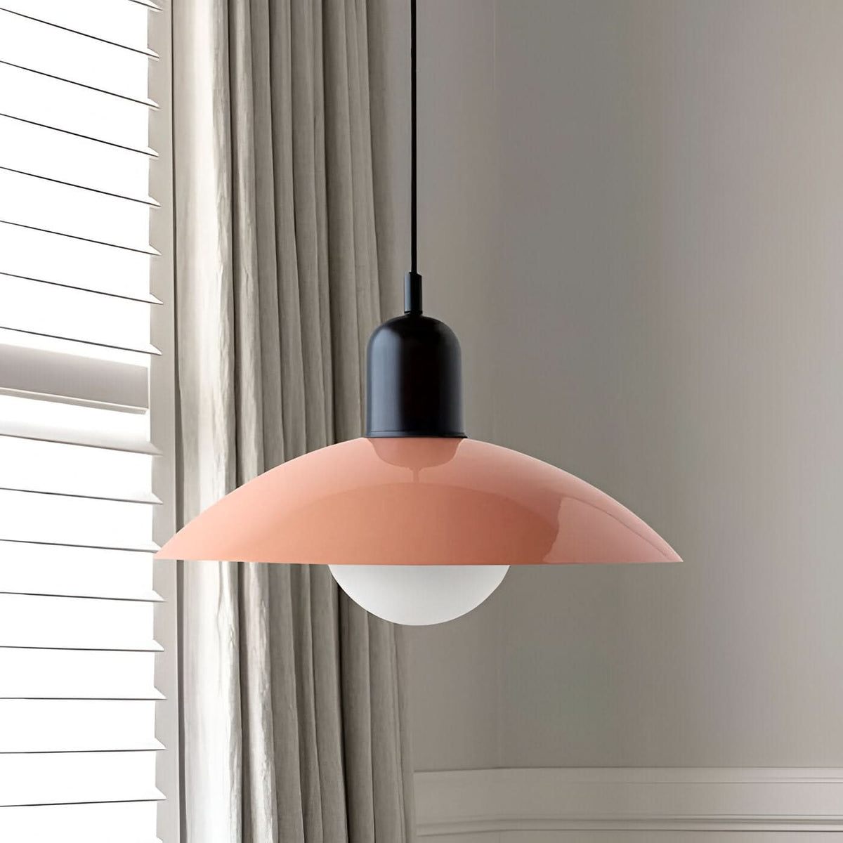Modern Macaron Bauhaus Iron Pendant Light, 32cm, Adjustable 1.5m Cord