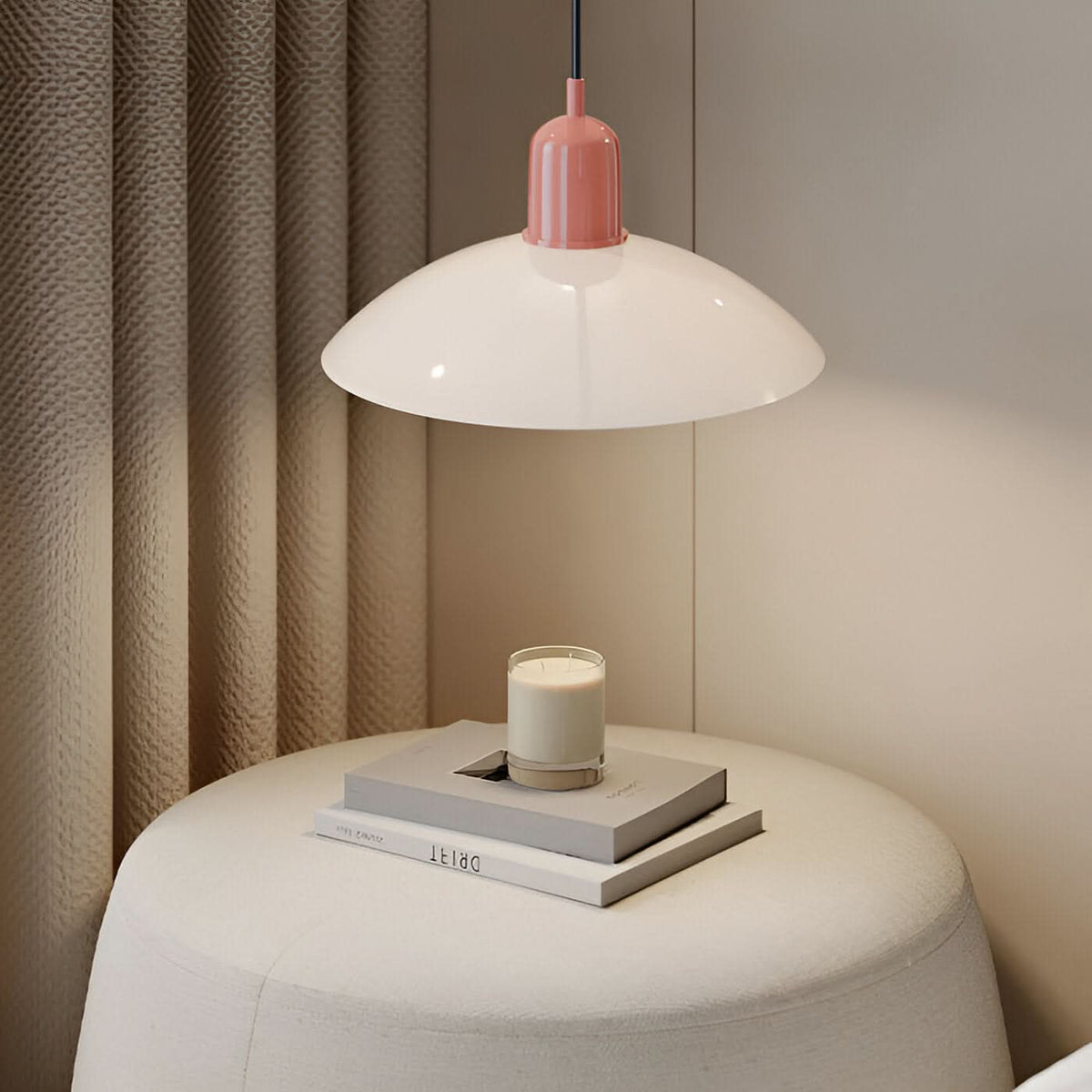 Modern Macaron Bauhaus Iron Pendant Light, 32cm, Adjustable 1.5m Cord