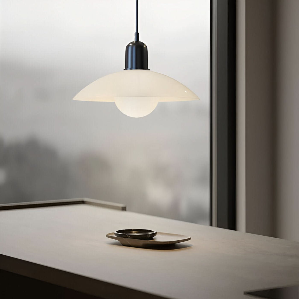 Modern Macaron Bauhaus Iron Pendant Light, 32cm, Adjustable 1.5m Cord