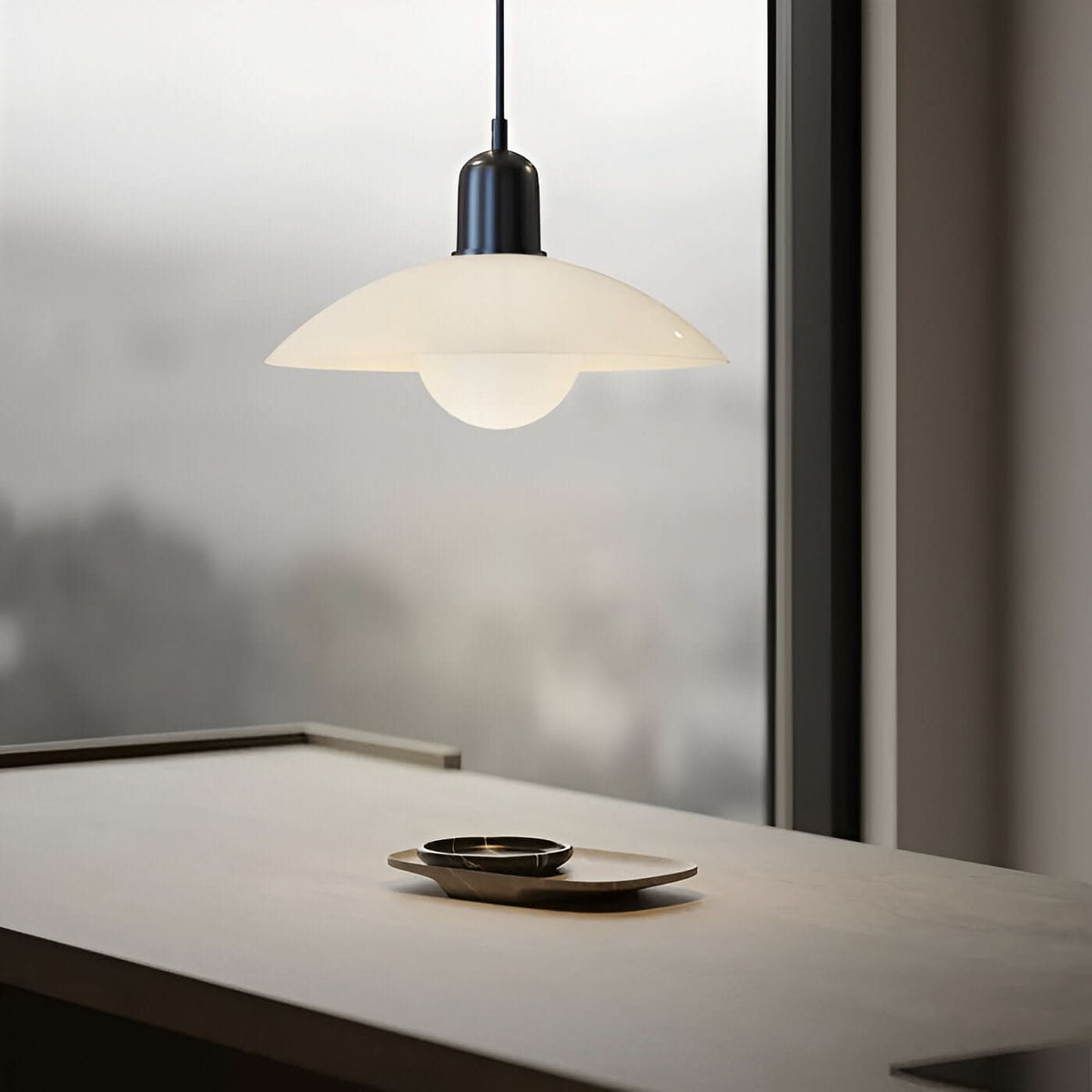 Modern Macaron Bauhaus Iron Pendant Light, 32cm, Adjustable 1.5m Cord