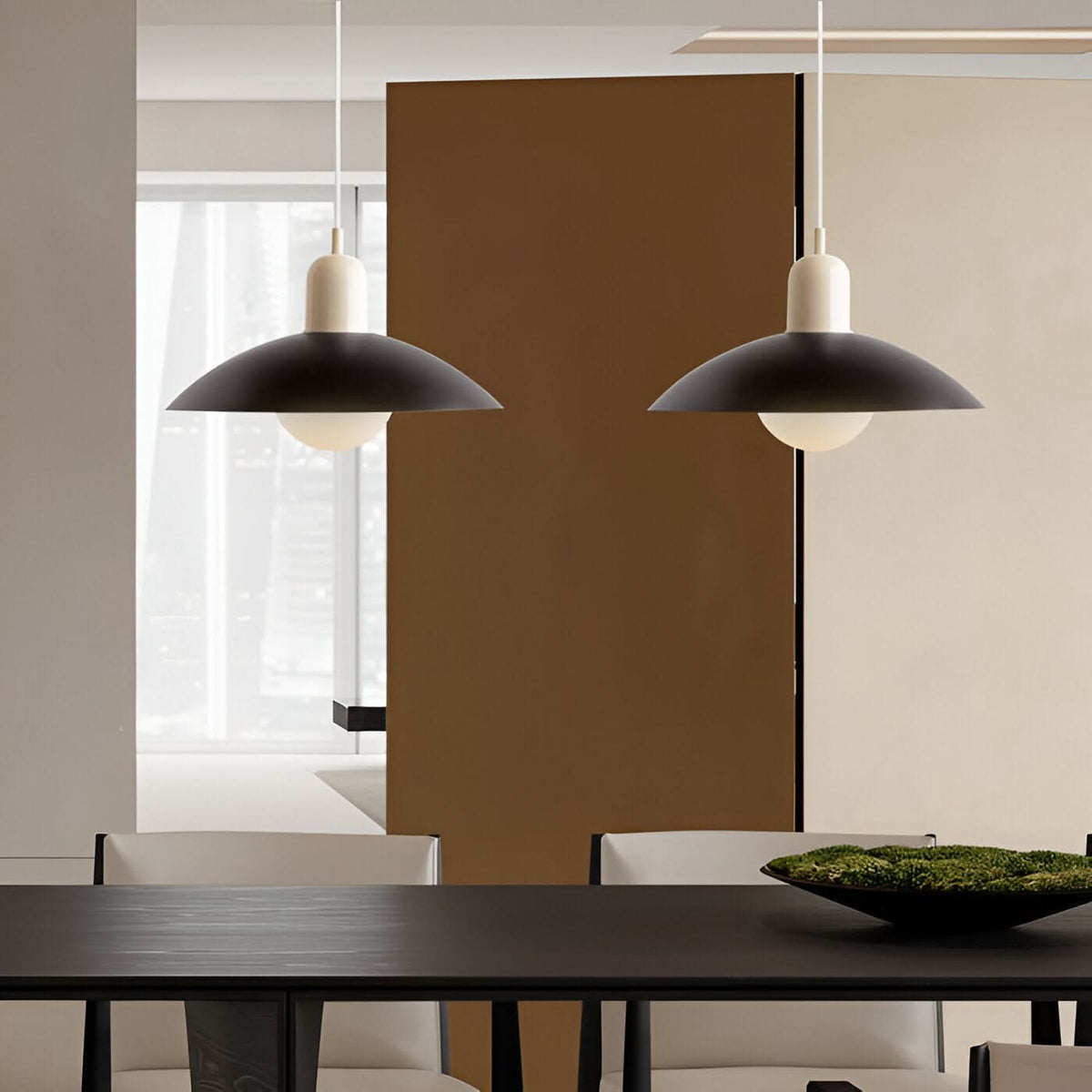 Modern Macaron Bauhaus Iron Pendant Light, 32cm, Adjustable 1.5m Cord