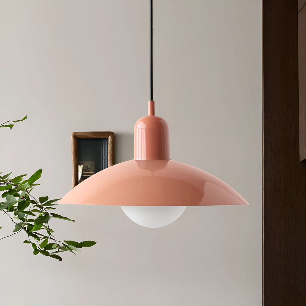 Modern Macaron Bauhaus Iron Pendant Light, 32cm, Adjustable 1.5m Cord