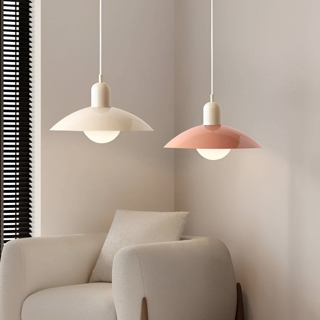 Modern Macaron Bauhaus Iron Pendant Light, 32cm, Adjustable 1.5m Cord