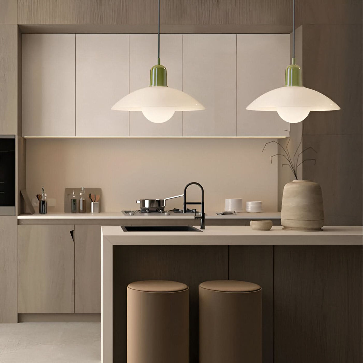 Modern Macaron Bauhaus Iron Pendant Light, 32cm, Adjustable 1.5m Cord
